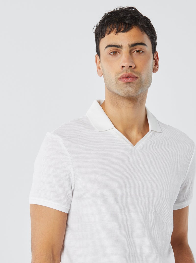 Polo en maille piquée Blanc - Kiabi