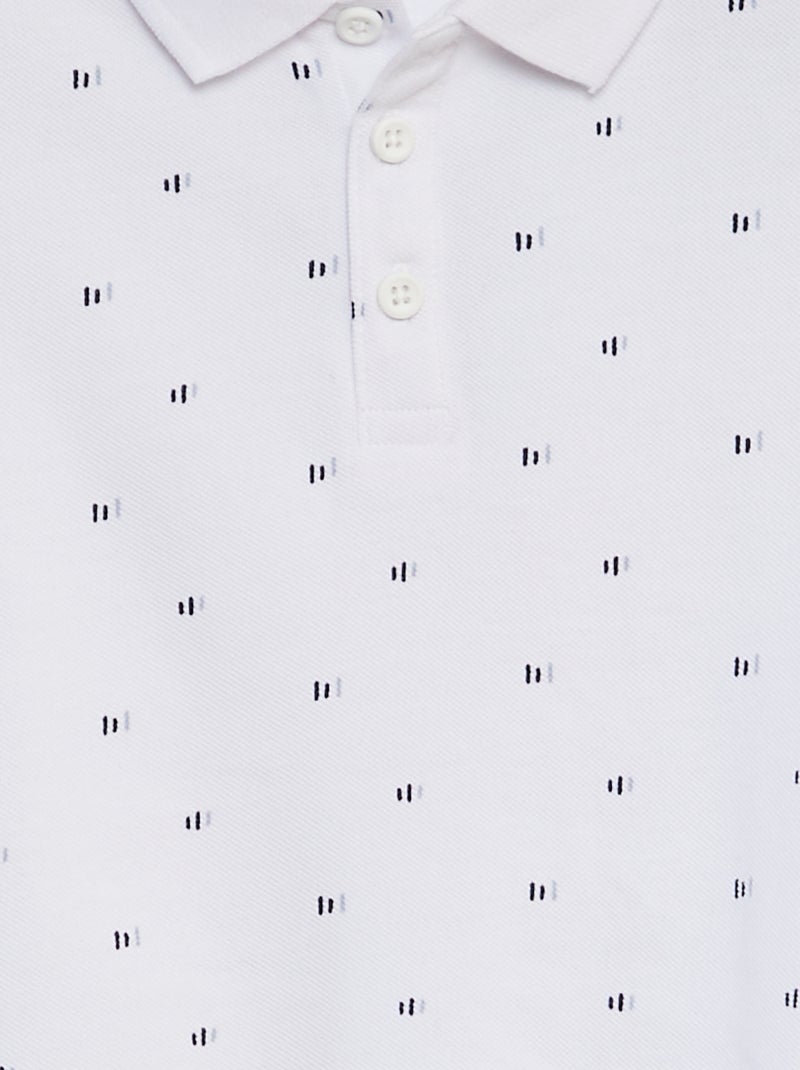 Polo en maille piquée BLANC - Kiabi
