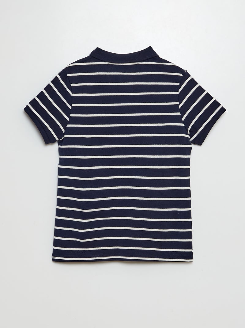 Polo en maille piquée BLEU - Kiabi