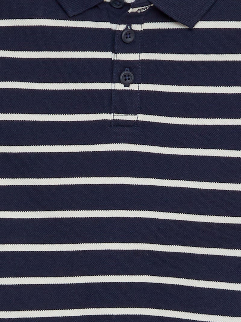 Polo en maille piquée BLEU - Kiabi