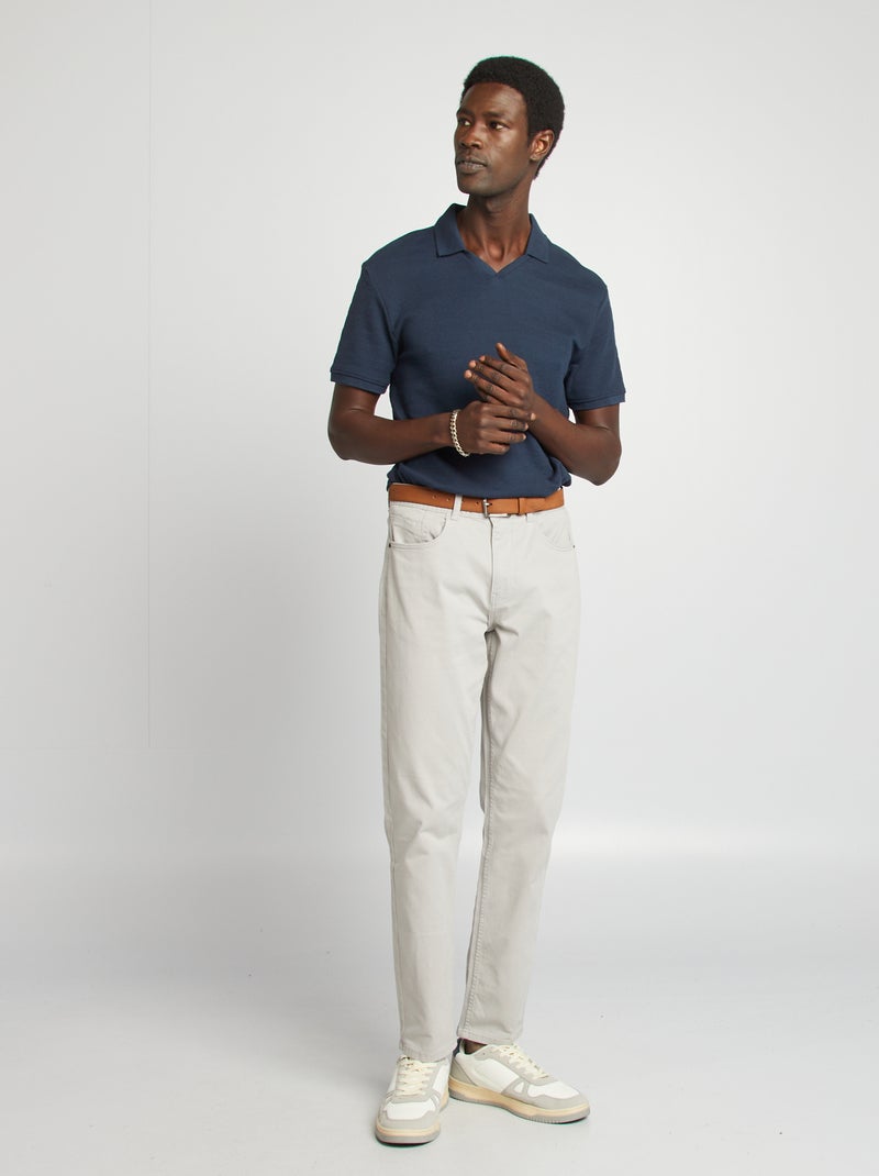 Polo en maille piquée Bleu marine - Kiabi