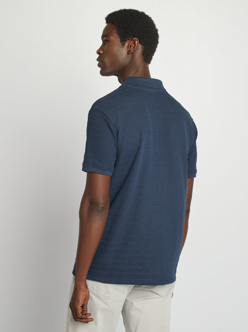 Polo en maille piquée Bleu marine - Kiabi