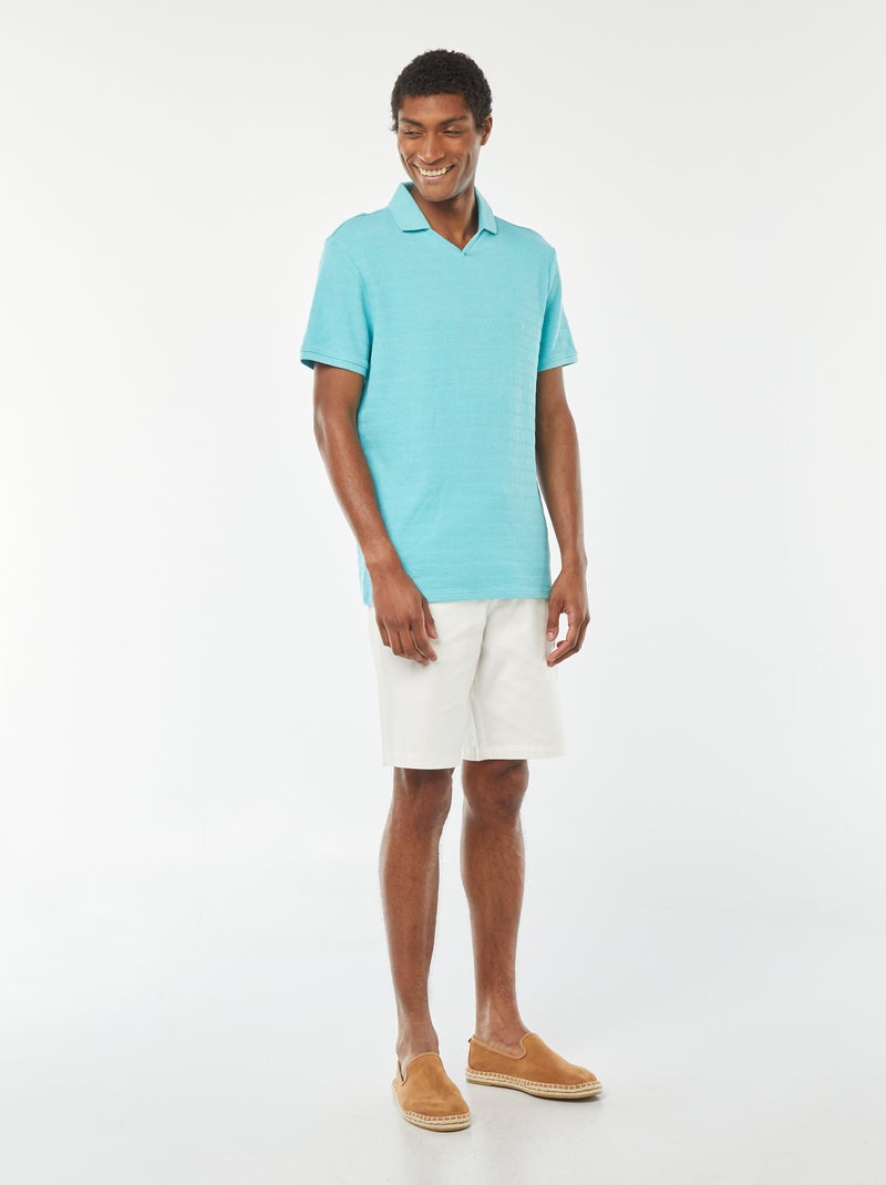 Polo en maille piquée Bleu turquoise - Kiabi