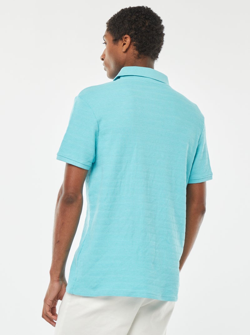 Polo en maille piquée Bleu turquoise - Kiabi