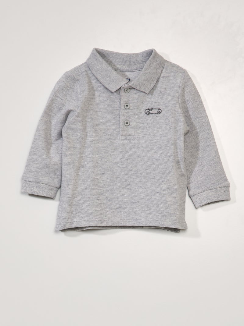 Polo en maille piquée Gris - Kiabi