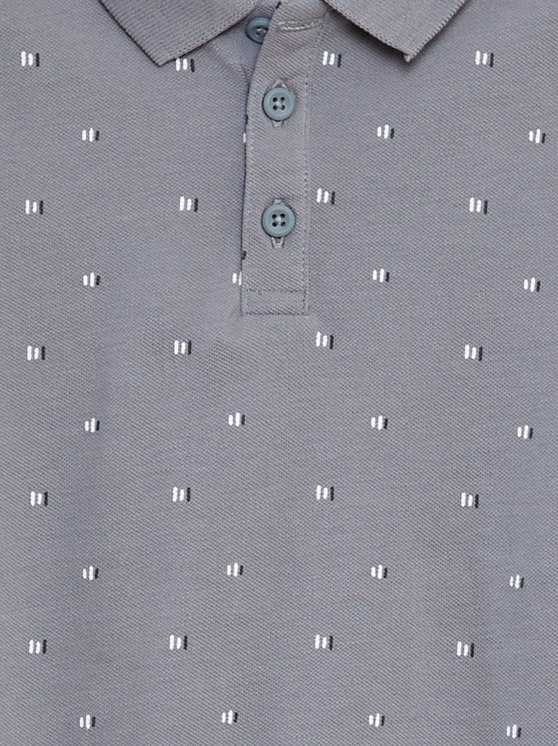 Polo en maille piquée GRIS - Kiabi