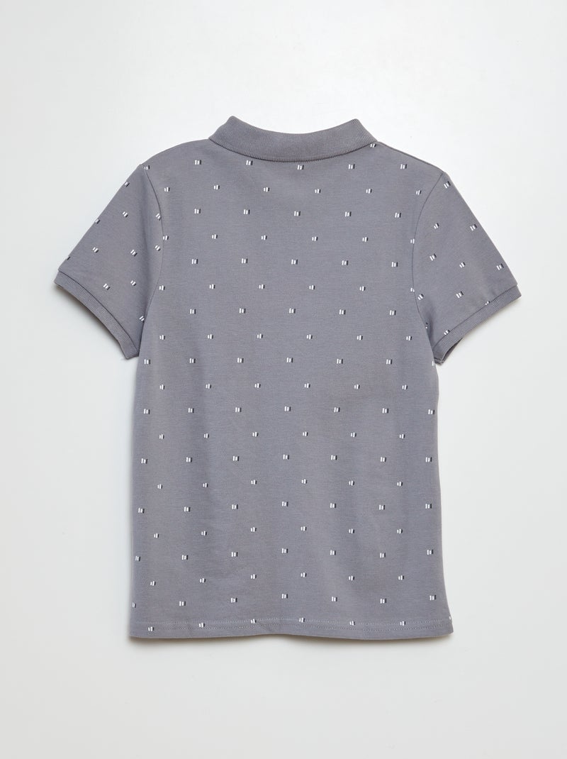 Polo en maille piquée GRIS - Kiabi