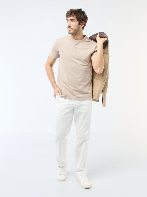Polo en maille piquée homme à col tunisien - Kiabi Polo en maille piquée homme à col tunisien - Kiabi