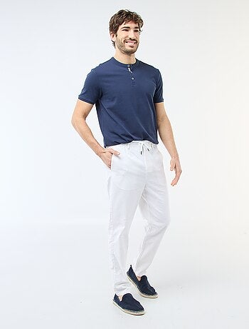 Polo en maille piquée homme à col tunisien