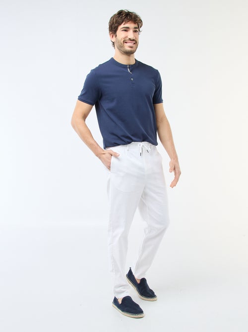 Polo en maille piquée homme à col tunisien uni - Kiabi