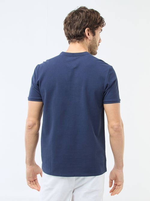 Polo en maille piquée homme à col tunisien uni - Kiabi