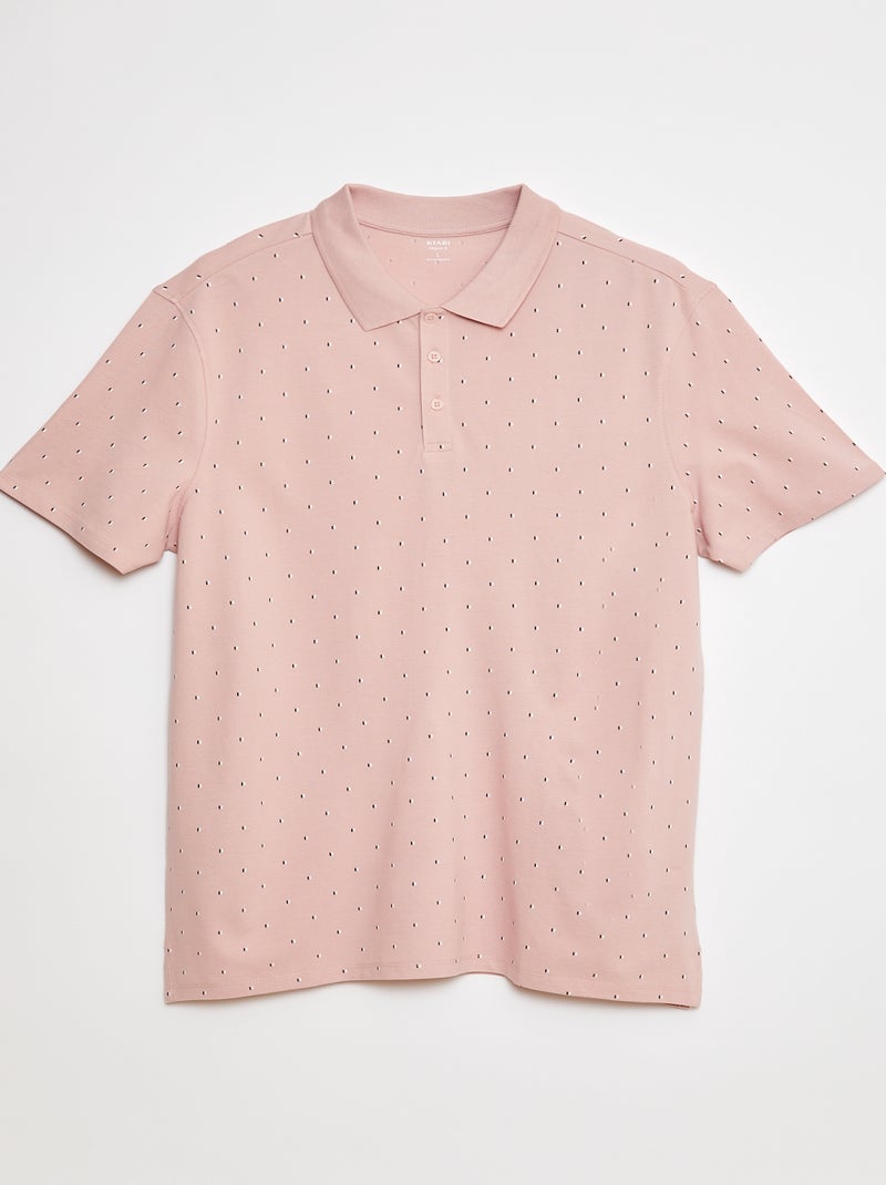 Polo en maille piquée imprimé Rose - Kiabi