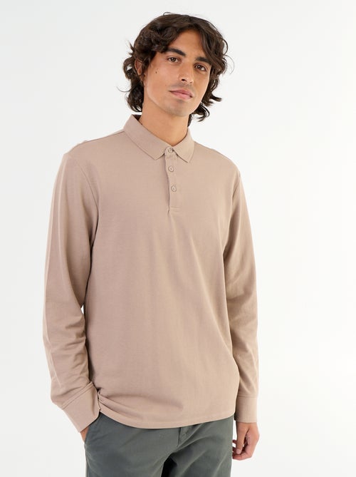 Polo en maille piquée manches longues - Kiabi Polo en maille piquée manches longues - Kiabi