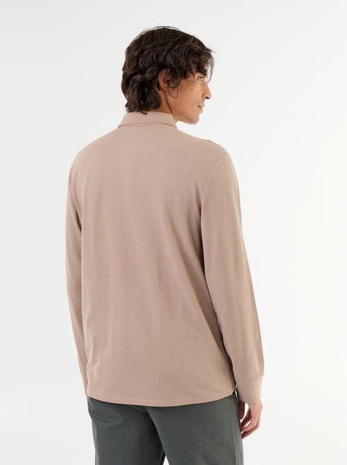 Polo en maille piquée manches longues - Kiabi Polo en maille piquée manches longues - Kiabi