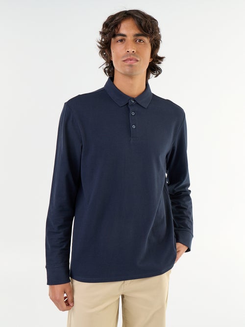 Polo en maille piquée manches longues - Kiabi Polo en maille piquée manches longues - Kiabi