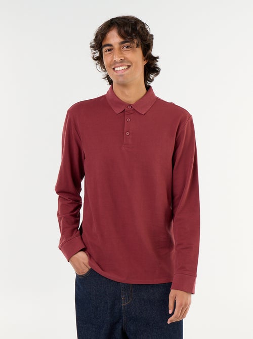 Polo en maille piquée manches longues - Kiabi Polo en maille piquée manches longues - Kiabi