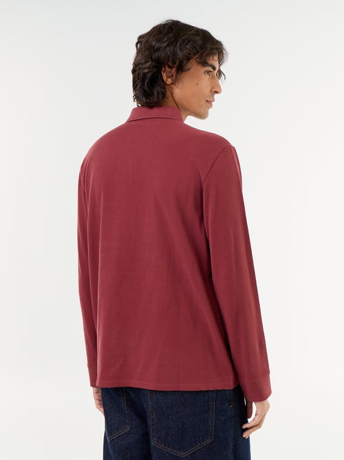 Polo en maille piquée manches longues - Kiabi Polo en maille piquée manches longues - Kiabi