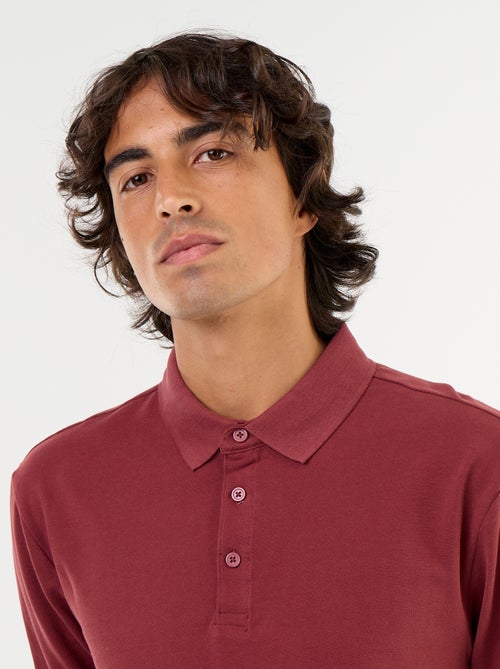 Polo en maille piquée manches longues - Kiabi Polo en maille piquée manches longues - Kiabi