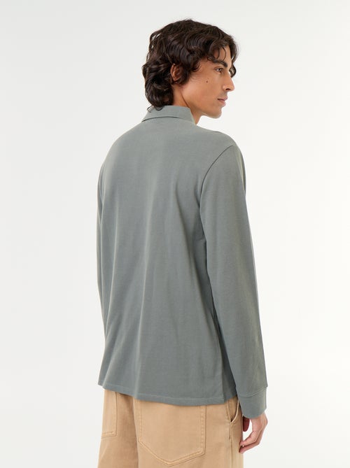 Polo en maille piquée manches longues - Kiabi Polo en maille piquée manches longues - Kiabi