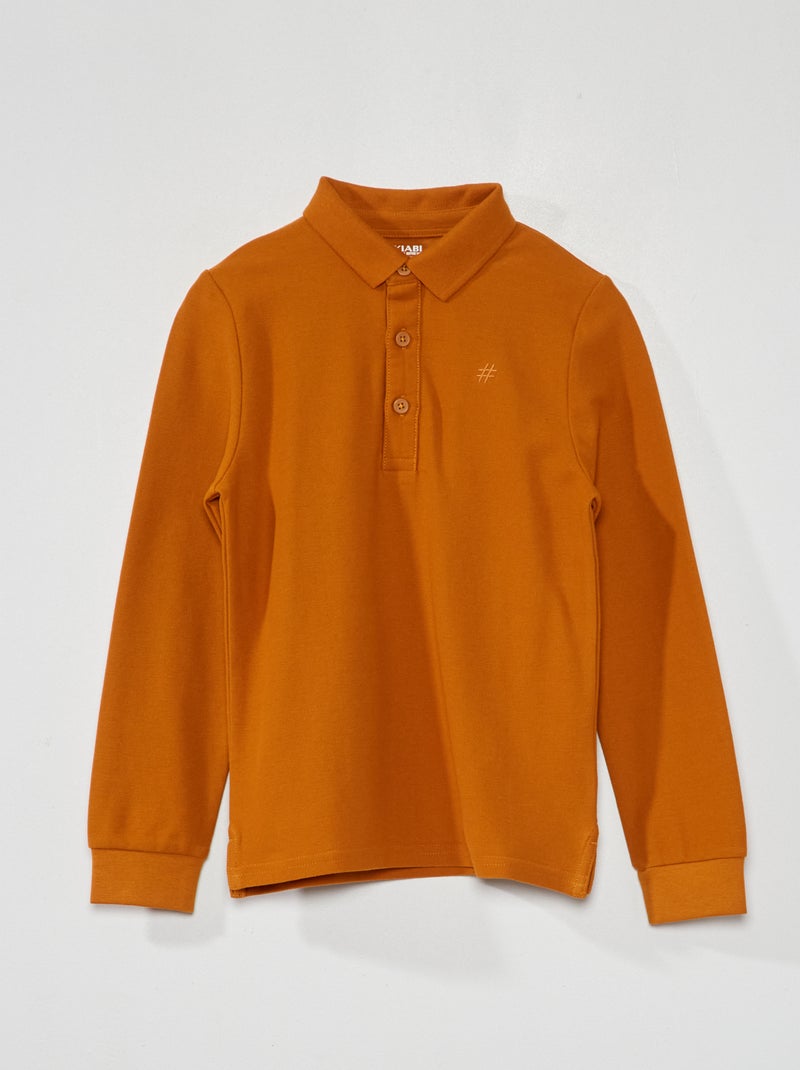 Polo en maille piquée Orange - Kiabi