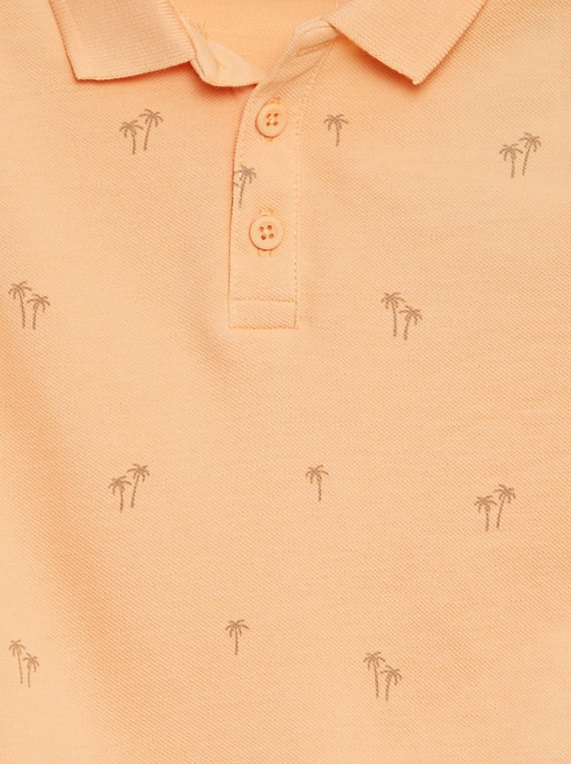 Polo en maille piquée ORANGE - Kiabi