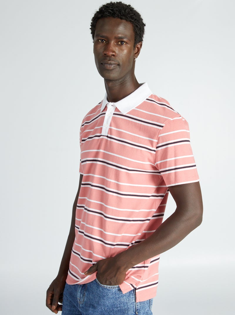 Polo en maille piquée rose - Kiabi