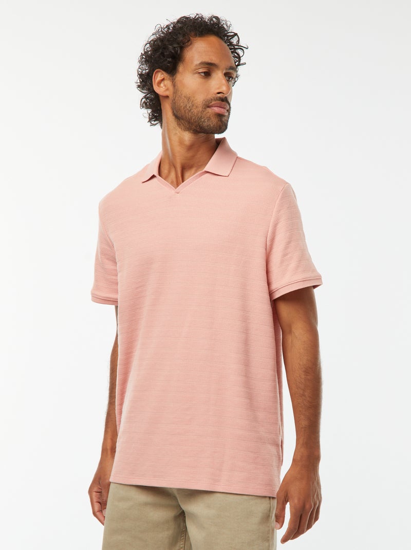 Polo en maille piquée Rose - Kiabi
