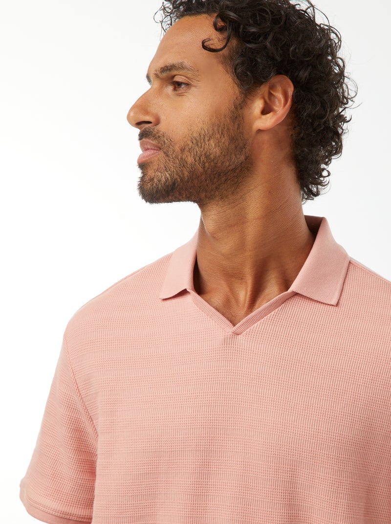 Polo en maille piquée Rose - Kiabi