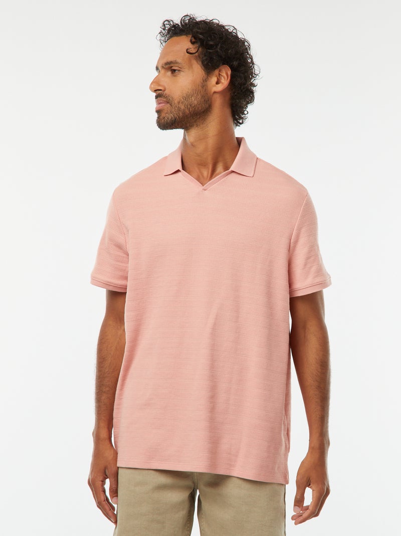 Polo en maille piquée Rose - Kiabi