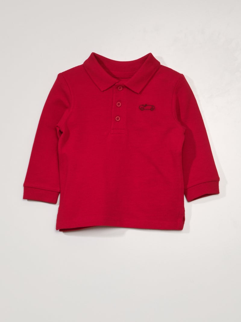 Polo en maille piquée Rouge - Kiabi