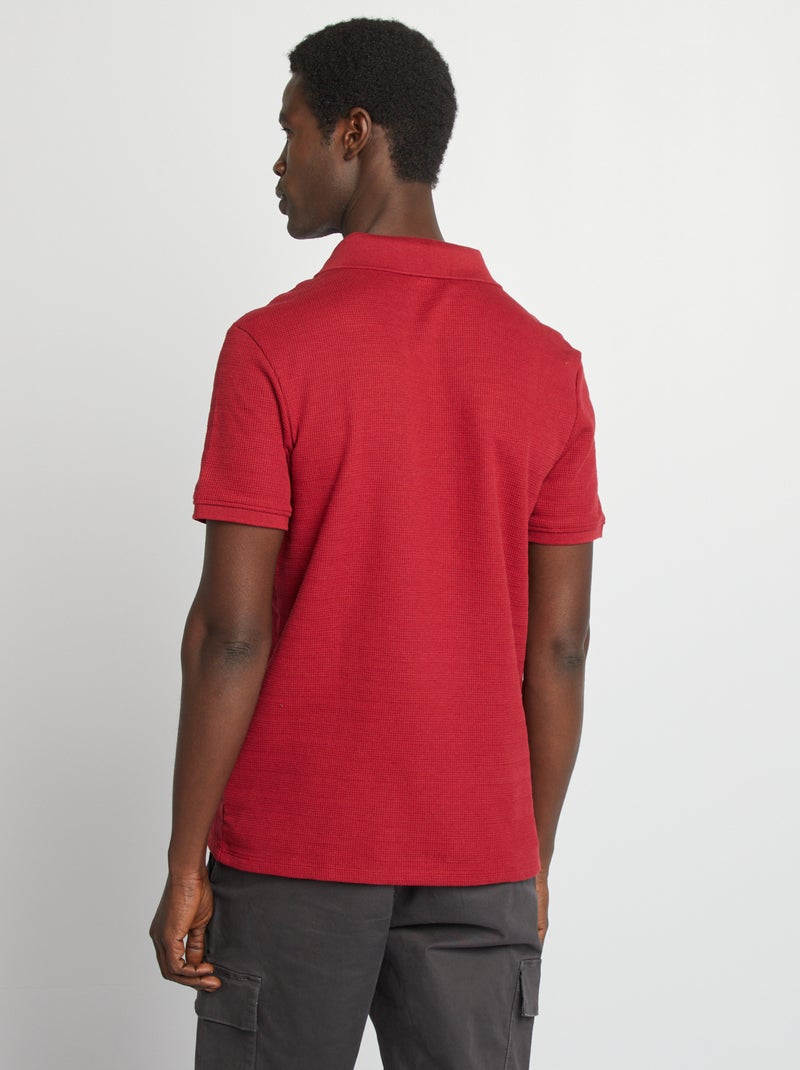 Polo en maille piquée Rouge - Kiabi