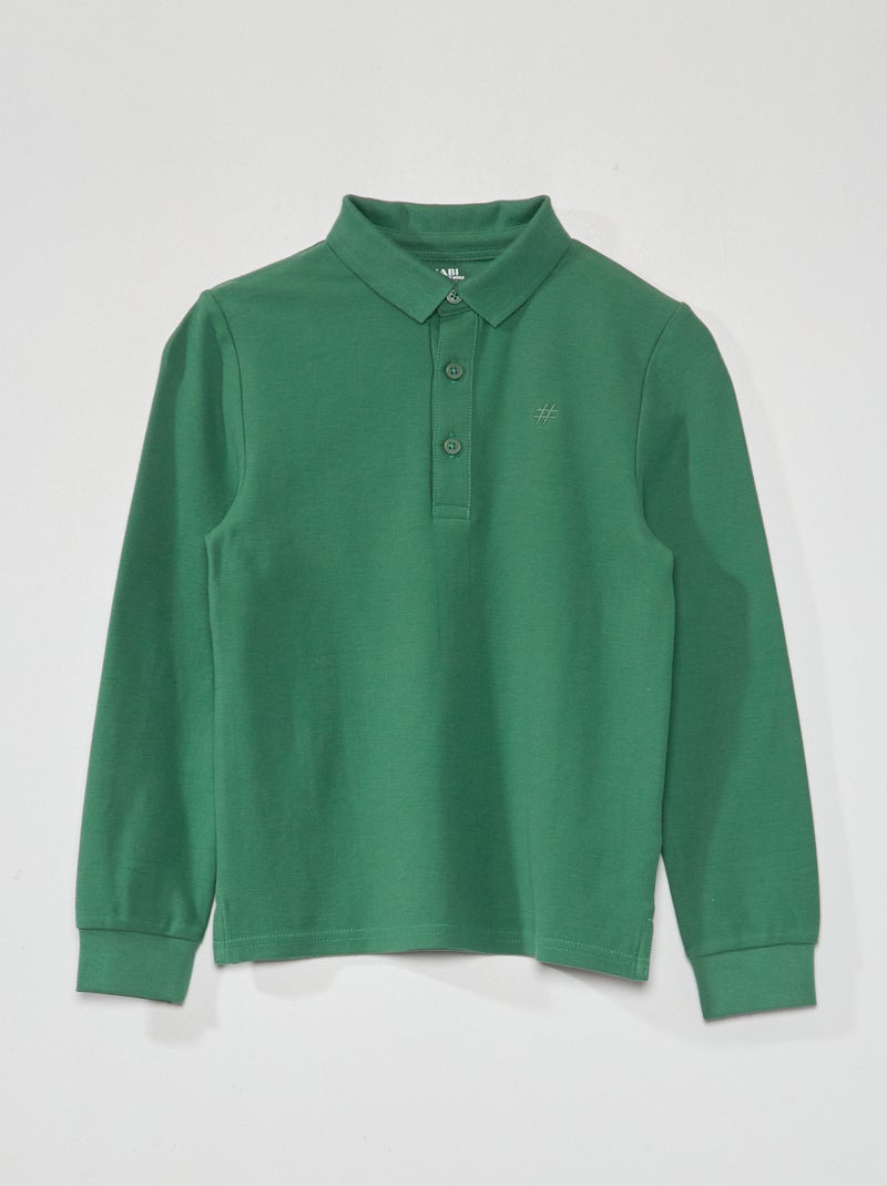 Polo en maille piquée vert - Kiabi
