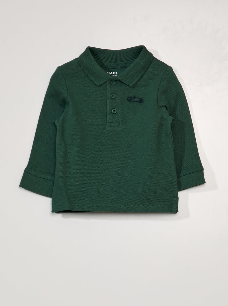 Polo en maille piquée Vert - Kiabi