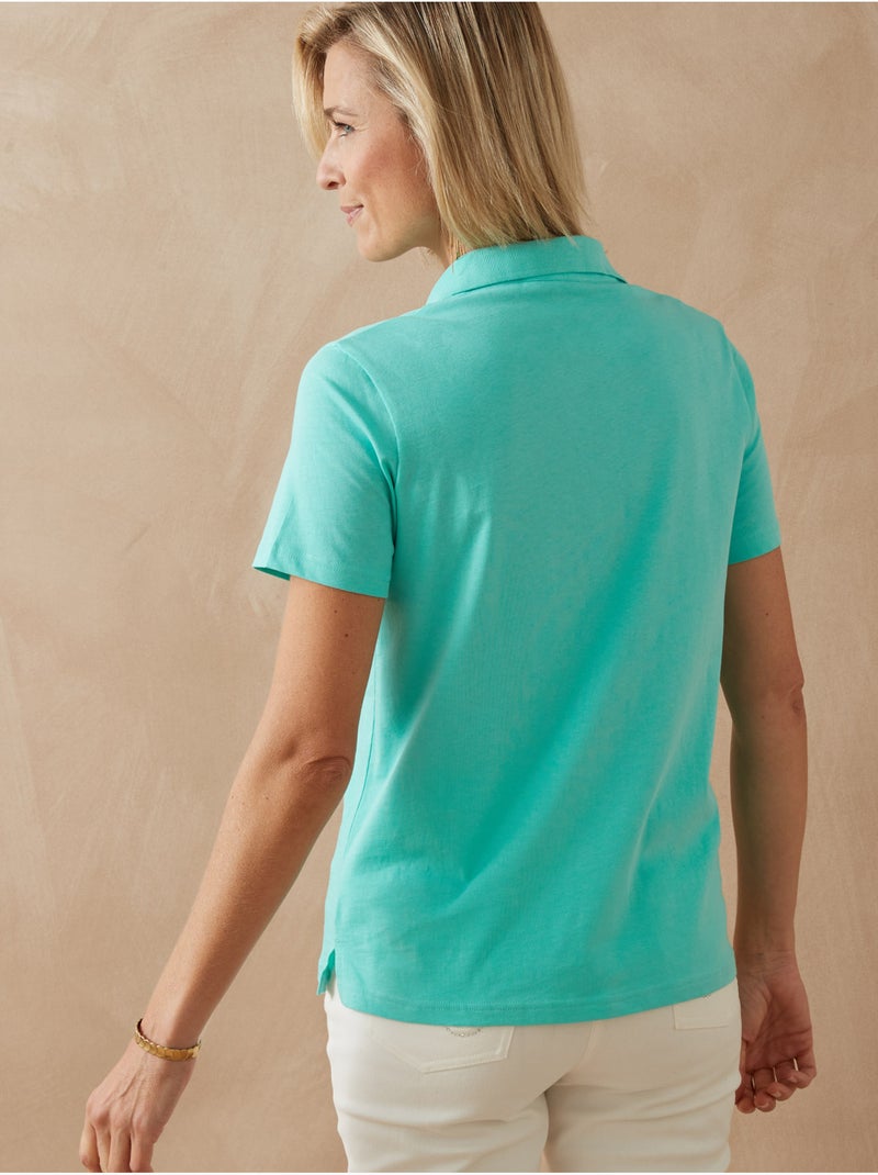 Polo en maille pur coton - DAXON Bleu aqua - Kiabi