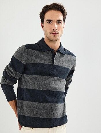 Polo en maille rayée, MO Fashion