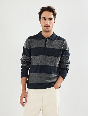 Polo en maille rayée, MO Fashion