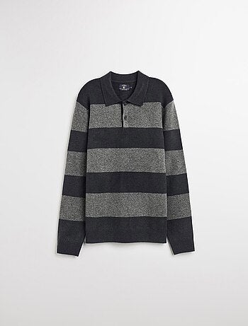 Polo en maille rayée, MO Fashion