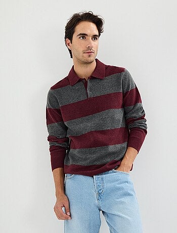 Polo en maille rayée, MO Fashion