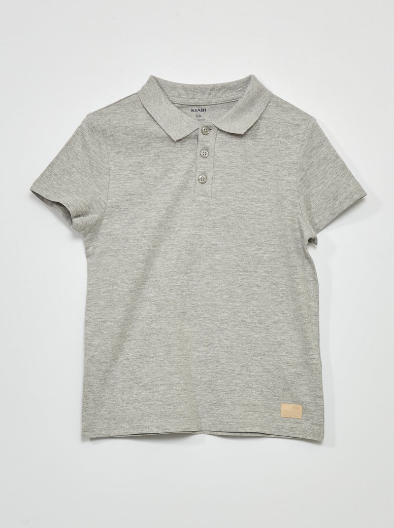 Polo en maille relief Gris - Kiabi