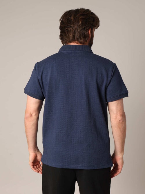 Polo en maille texturée avec col côtelé 'Deeluxe' - Kiabi
