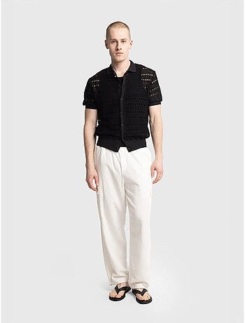 Polo en maille texturée avec fermeture boutonnée giesto