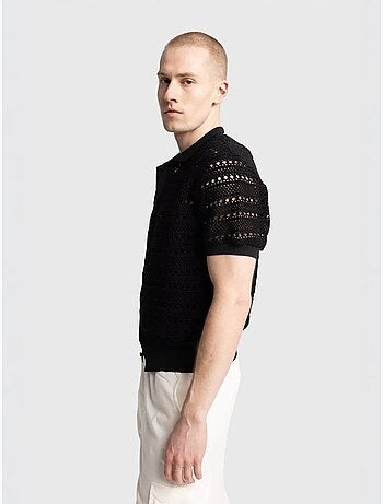 Polo en maille texturée avec fermeture boutonnée giesto