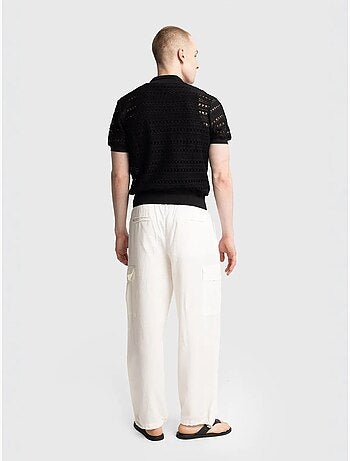 Polo en maille texturée avec fermeture boutonnée giesto
