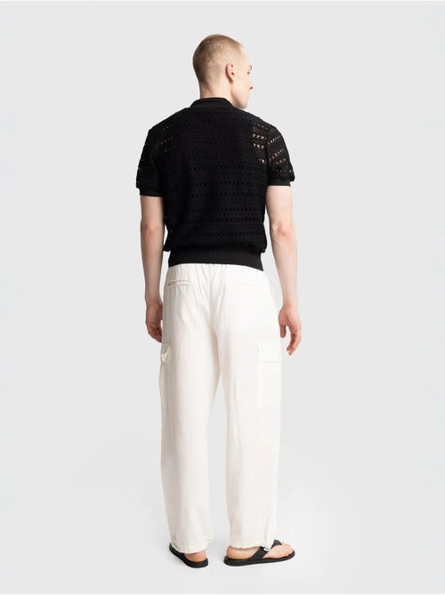 Polo en maille texturée avec fermeture boutonnée giesto - Kiabi