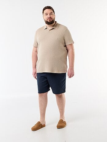 Polo en maille tricot à manches courtes