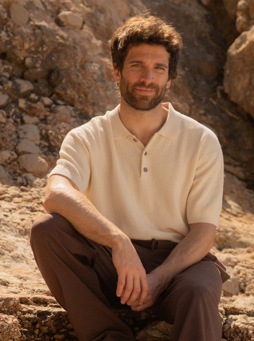 Polo en maille tricot  à manches courtes - Kiabi