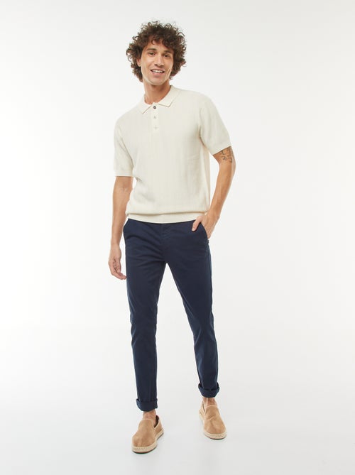 Polo en maille tricot  à manches courtes - Kiabi