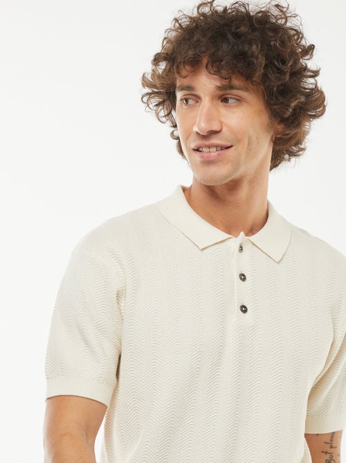 Polo en maille tricot  à manches courtes - Kiabi