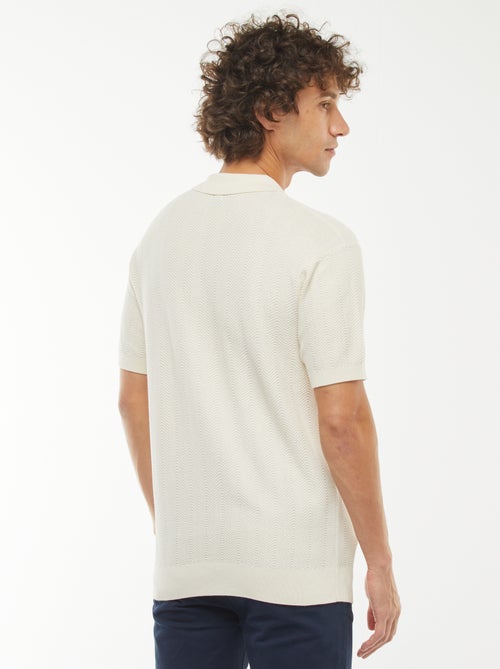 Polo en maille tricot  à manches courtes - Kiabi