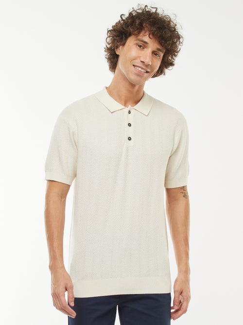 Polo en maille tricot  à manches courtes - Kiabi